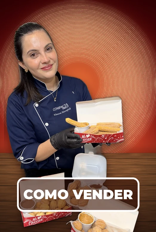 Capa do módulo Como vender, com a Wanessa segurando caixas de salgados prontas pra vender